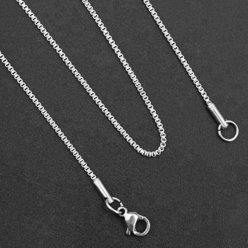 

1.2/1.5 mm Silver Tone Women and Men Box Necklace Chain 316L Stainless Steel Necklace For High Quality Jewelry Chain