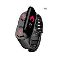 

M1 TWS Wireless Bluetooth Earphones 5.0 Fitness Bracelet Heart Rate Monitor Sport Watch Headphone For IOS Android Phone