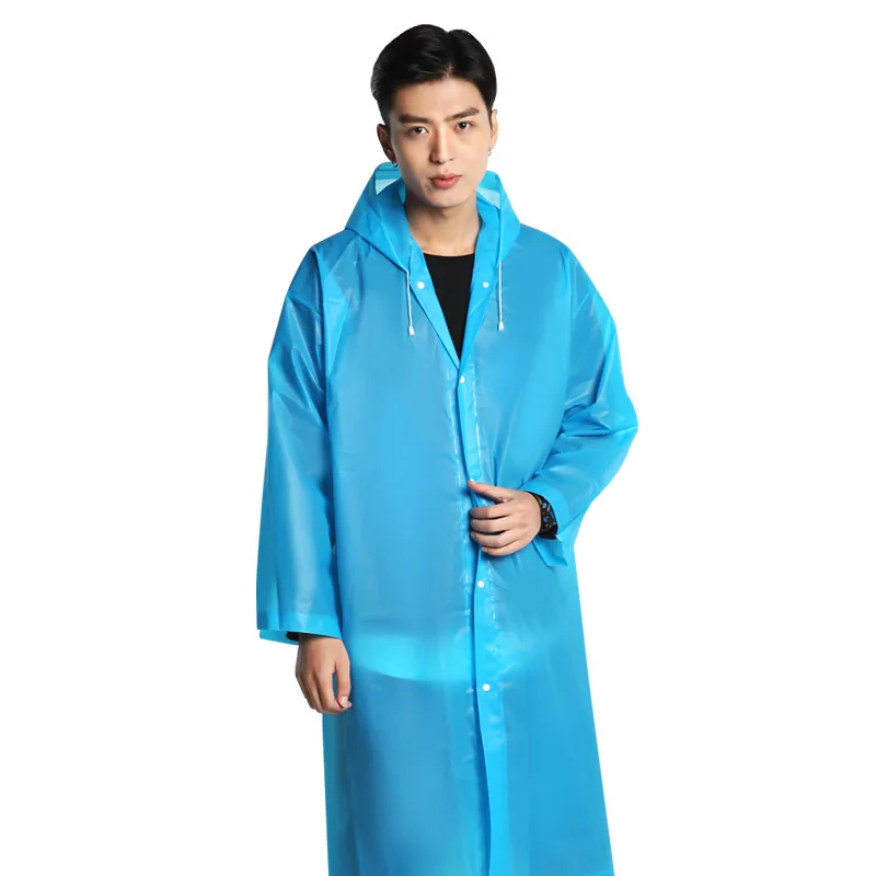 

High quality rain coat poncho customized logo printed long reusable EVA waterproof raincoat for men, Colors