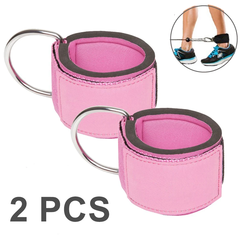 

2PCS Ankle Straps for Cable Machines / D-Ring Neoprene Padded Ankle Cuffs for Legs / Neoprene Cable Foot Attachment Cuff, Pink/black/custom colors