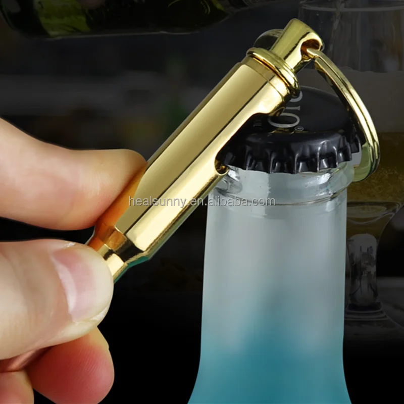 

Key Ring Multifunction Gold Beer Bottle Openers advertising promotion Gifts Bullet Bottle Opener With Keychain, Custom color