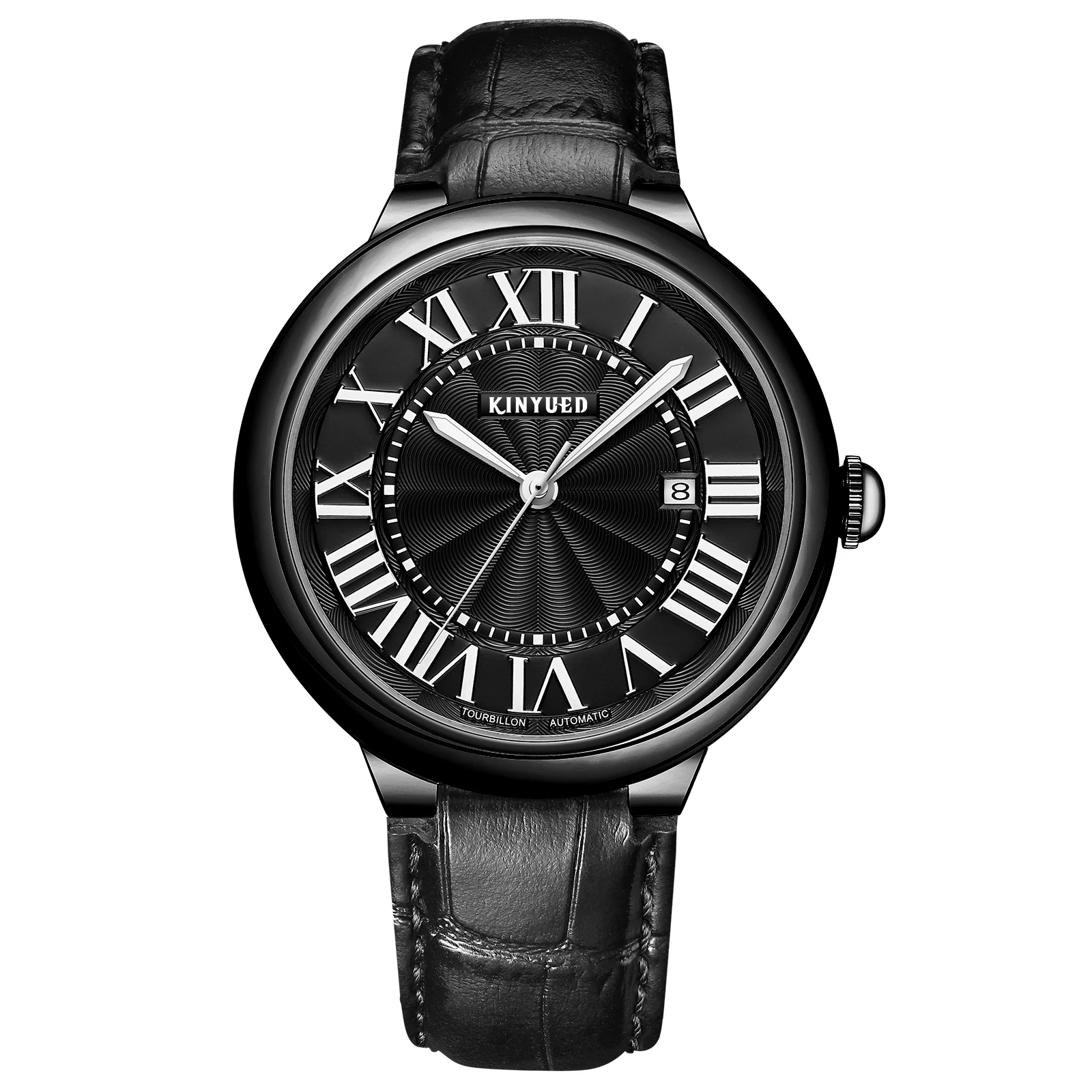 

KINYUED New design drop shipping Genuine Leather luxury reloj quartz watches mechanical automatic wrist watch