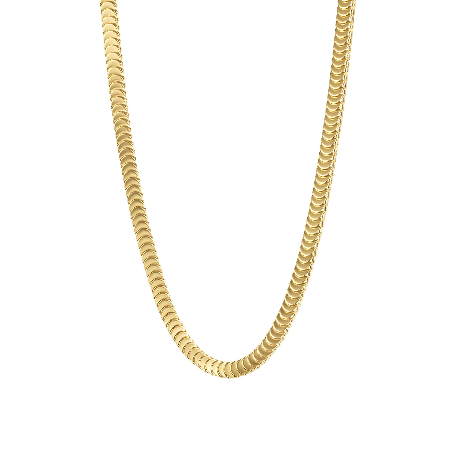 NEW 18K Gold Plating Stainless Steel Choker Necklaces for Women Stacking Jewelry Handmade Medallion Snake Link Chain Necklace