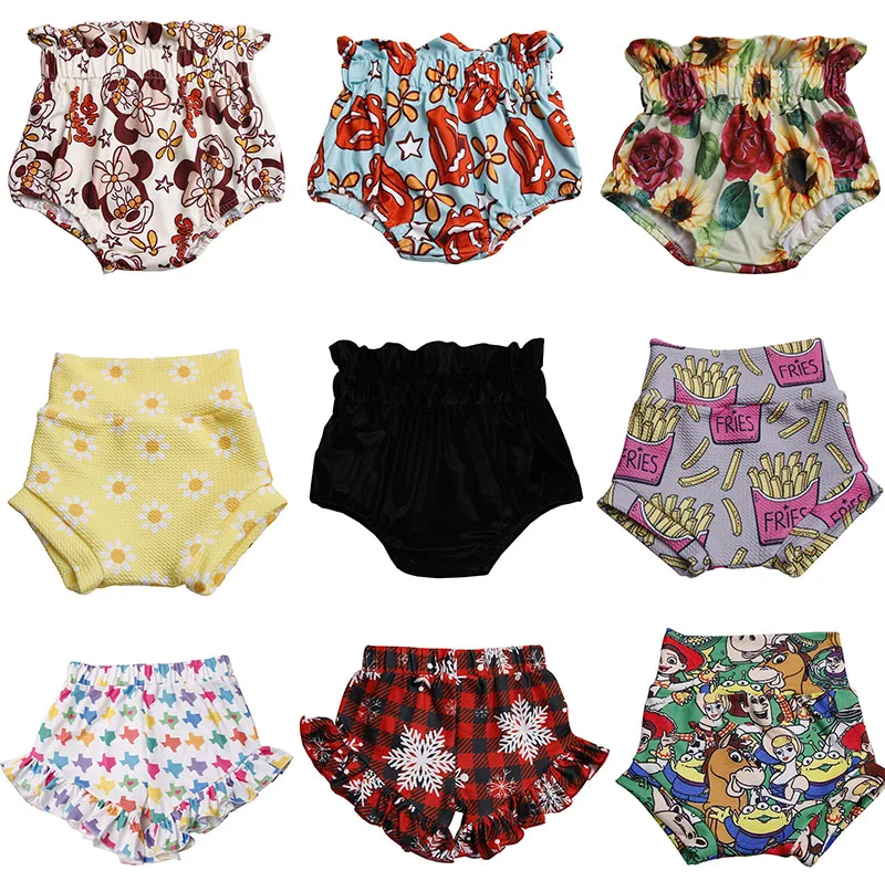 

Fashion Newborn Christmas Bummies Set Toddler Baby Girls High Ribbed Bloomers Cute Boys Kids Clothing Children Shorts, As picturen shown