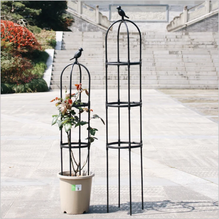 

Black And White Strong Sturdy Splicing Plant Iron Decoration Outdoor Flower Stand Climbing Frame Support