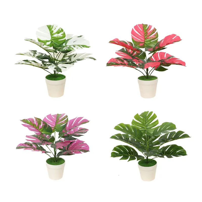 

Wholesale Decor Outdoor Simulation Plant Garden Realistic Artificial Potted Big Leaf Artificial Plants, Green color