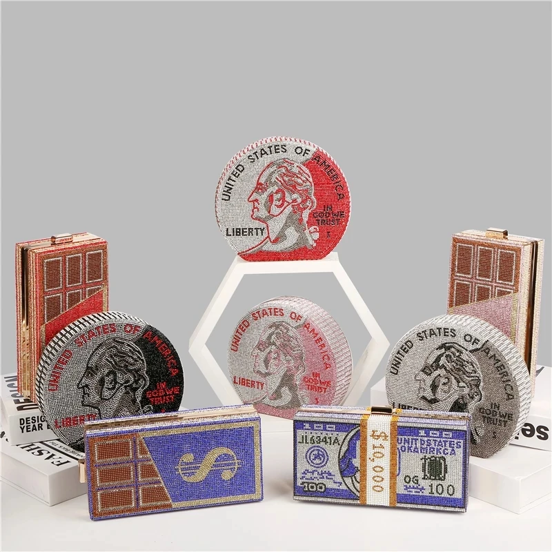 

2021 Luxury Women's Wedding Clutch Bag Diamond Rhinestone evening bags Party Purse and Handbag, 5 colors