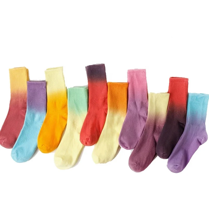 

Wholesale Modern Two Color Medias Locas Space Dip Dye Custom Logo Fashion Popular Men Tie Dye Sock