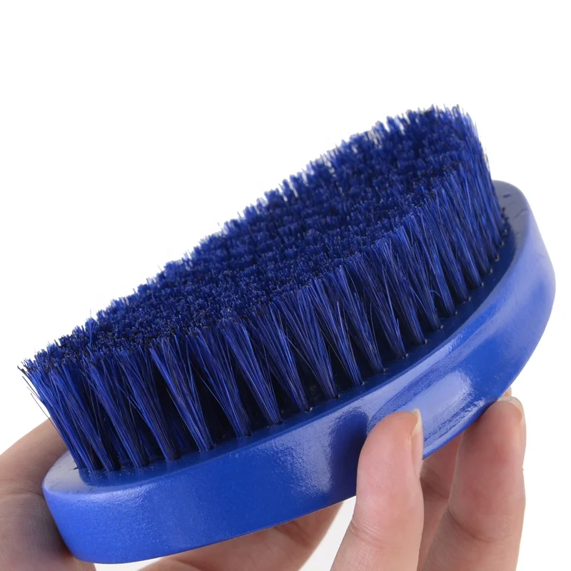 

High Quality 100% Boar Bristle Low MOQ Custom Logo 360 Blue Wave Brush Curved Brush with Blue Boar Bristle, Any colors as per request