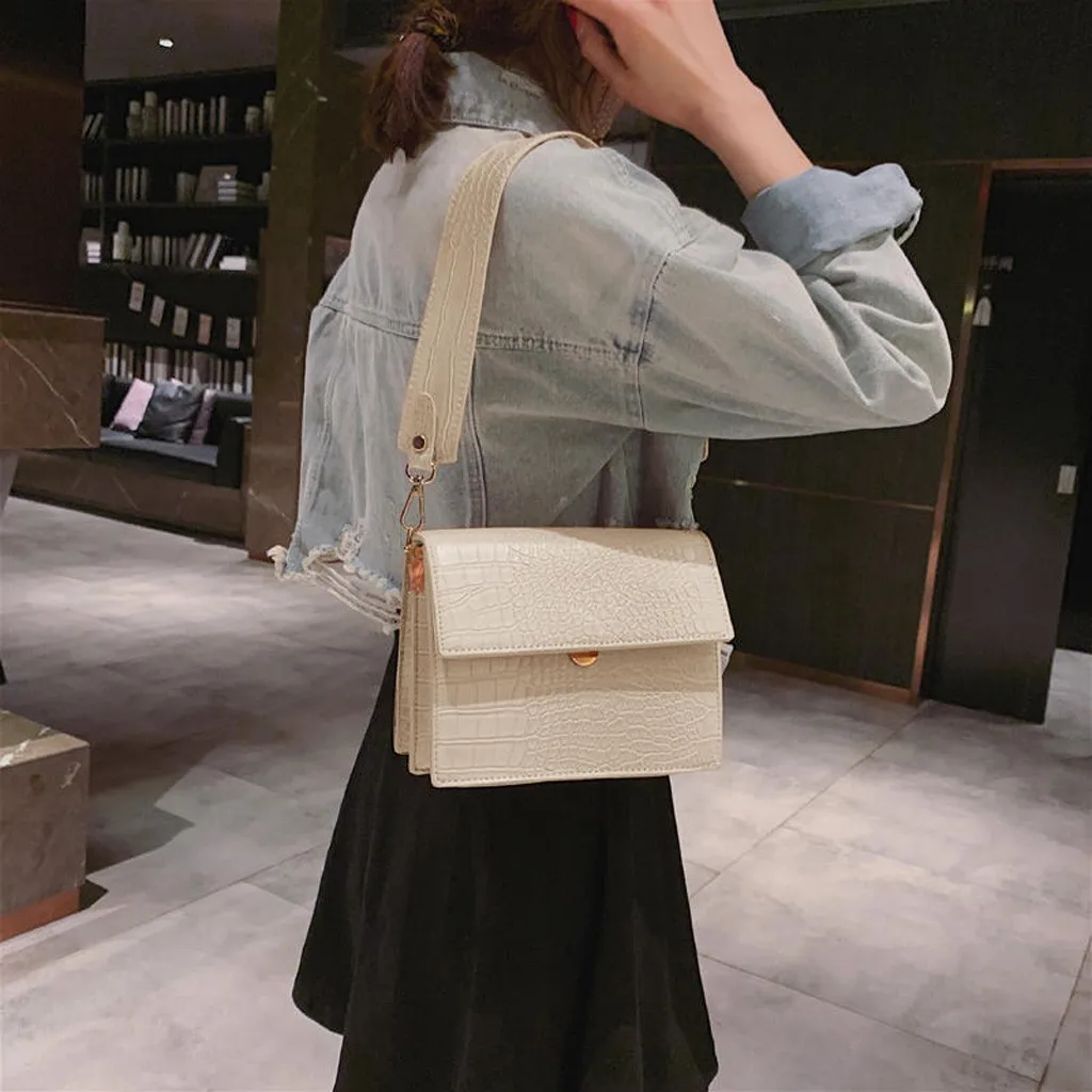 

Vintage Alligator Ladies 2020 Luxury Pu Shoulder Hand Bags Designer Beautiful Female Crossbody Tote Bags for Women Leather