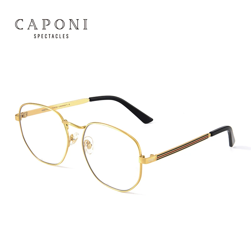 

CAPONI 2021 Designer Newest Metal Frame Blue Light Blocking Glasses For Women Men