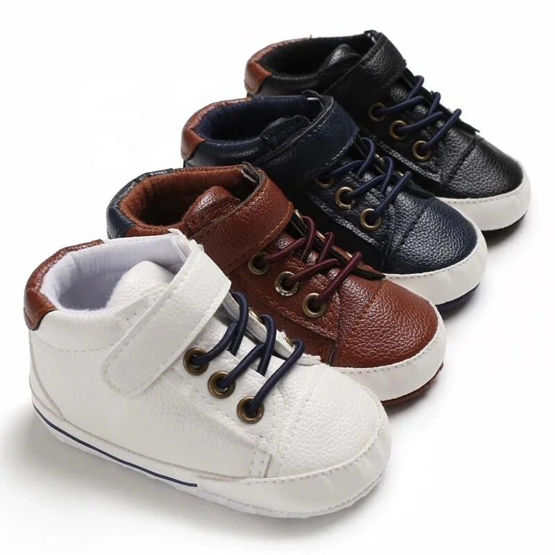 

Guangzhou Brown Pu Lace Up Boy Casual Baby Prewalker Shoes For Toddlers