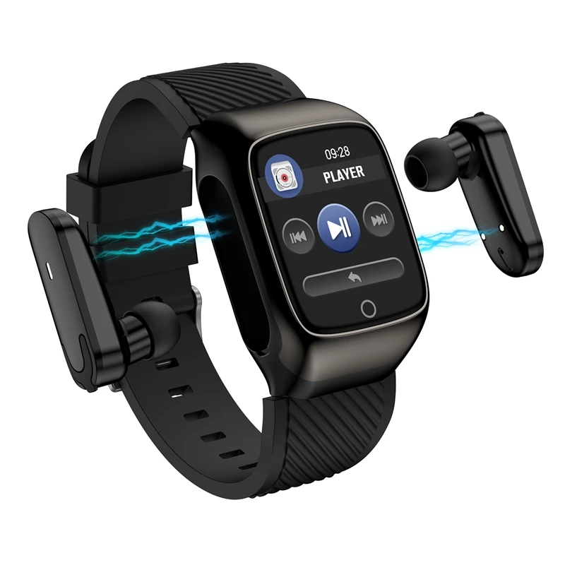 

2 in 1 Smart Watch With Earbuds TWS Bluetooth 5.0 Wireless Touch Control Heart Rate S300 Smart Watch Earphone