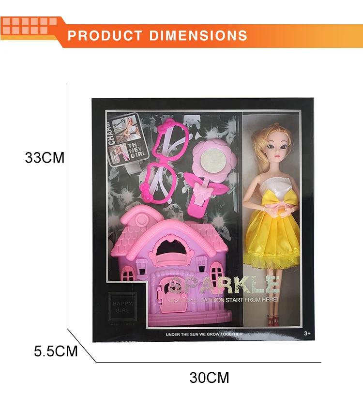 Fashion 3D Eyes 9 Jointed Doll Dress UP 11.5inch Toys Doll For Girl