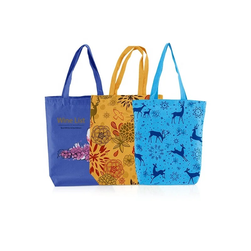 

13.8*14.6*3.9 Canvas School Beach Tote Eco Friendly Hand Handbag Shopping Gift Cheap Cotton Bag, Customized color