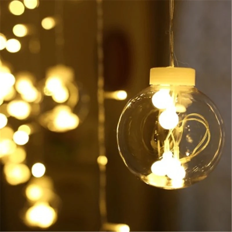 
2.5M LED Christmas Dreamlike Wish Ball Wall Curtain Lamp Fairy Light Holiday Wedding Party Light Christmas Tree Decoration 