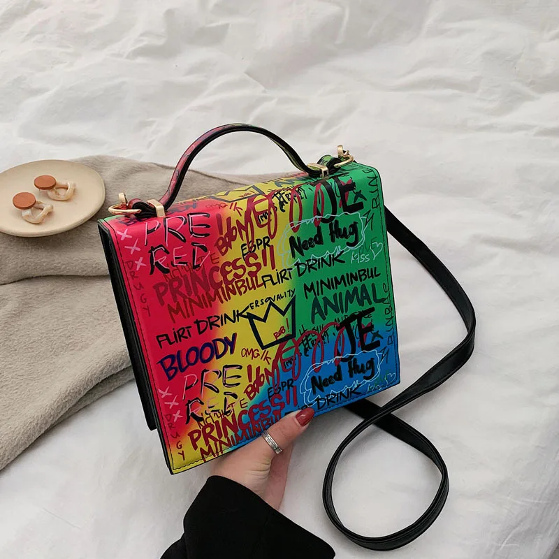 

2020 purse handbag fashion luxury designer graffiti purse fashion Ladies graffiti bag for women
