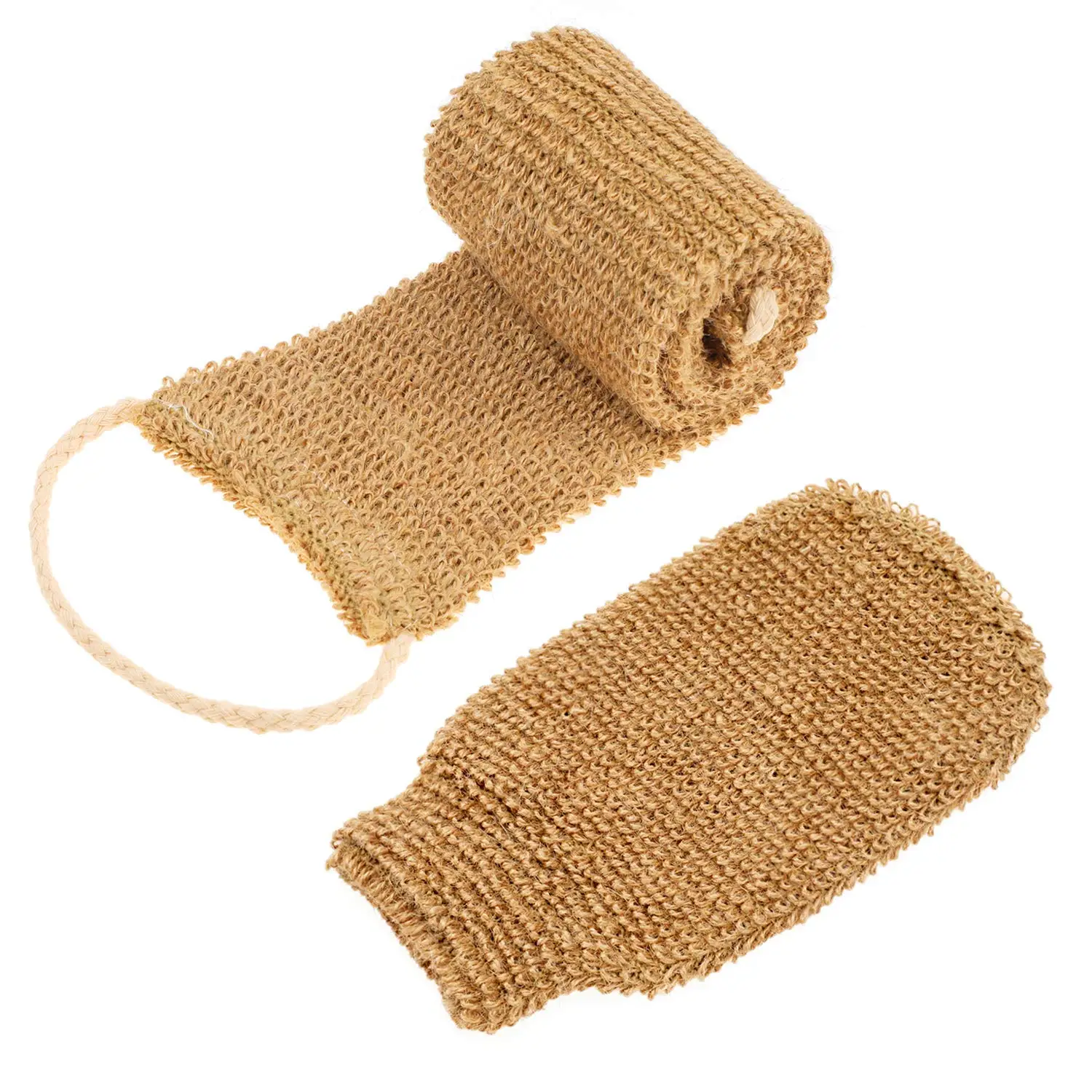 

Exfoliating Back and Body Scrubber,Natural Hemp Scrubber,Bath Shower Body Scrubber With Handle for Men Women, Deep Clean