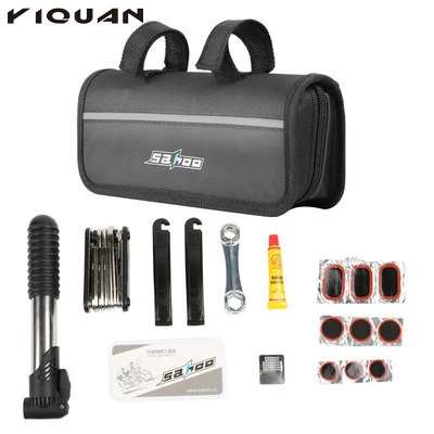 

High Quality Cycling equipment Multifunctional Portable Bike Bicycle Repair Tool Kit with Mini Pump, As shown