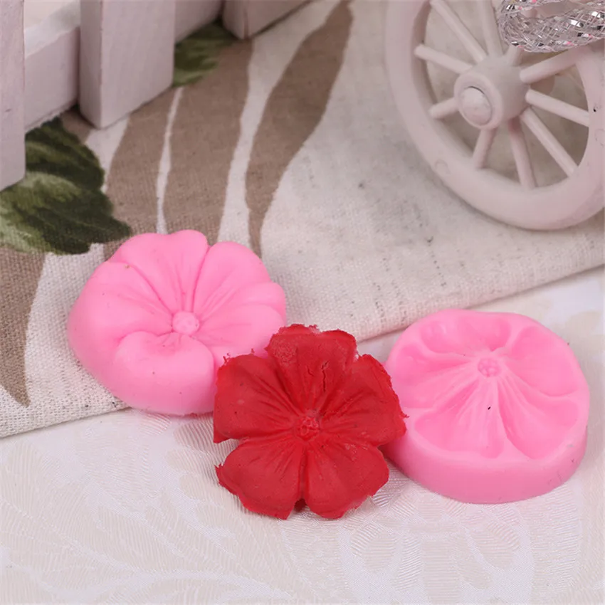 

3d Cherry Cake Mold Flower Fondant Molds Cake Decoration Stencil Confectionery Sugar Paste Silicone Molds Cake Tools, As photo