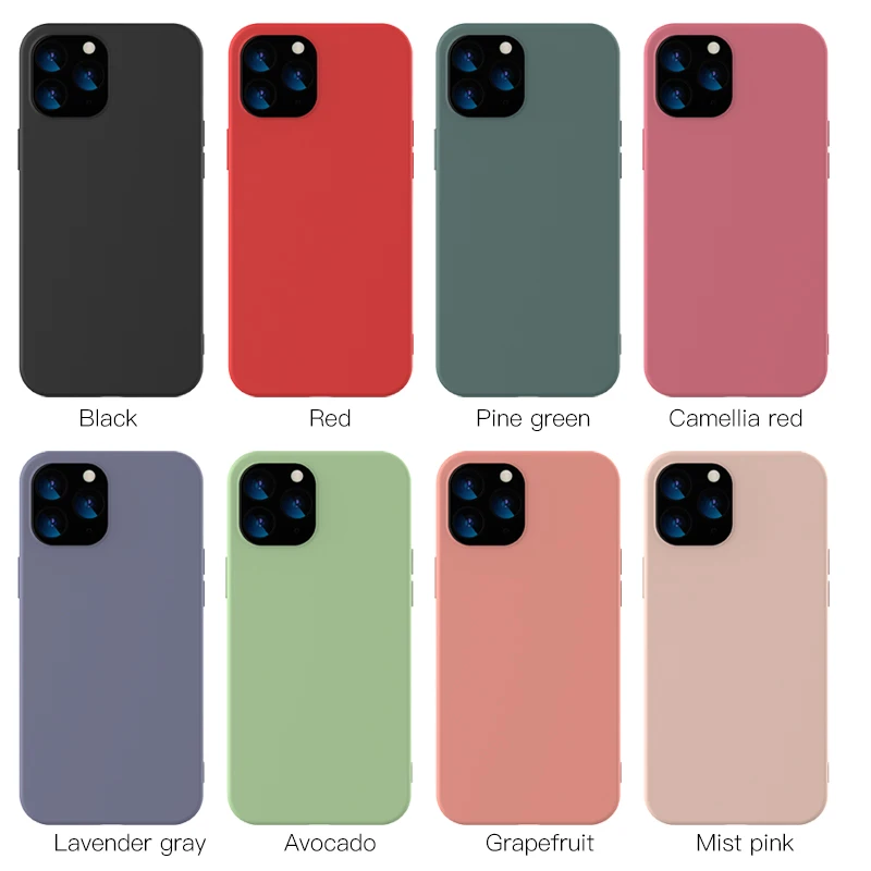 

Premium Soft TPU Protective Case Shockproof Phone Cover With Velvet For iPhone 12 Pro Max, 8 colors