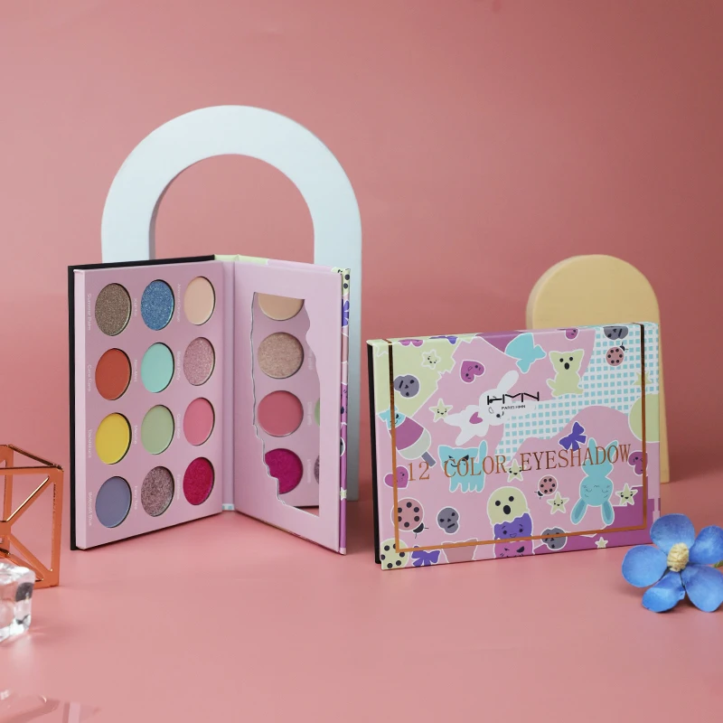 

HMN Eyeshadow Palette RTS In Stock High Pigmented Glitter 12 Colors Makeup Eyeshadow Palette