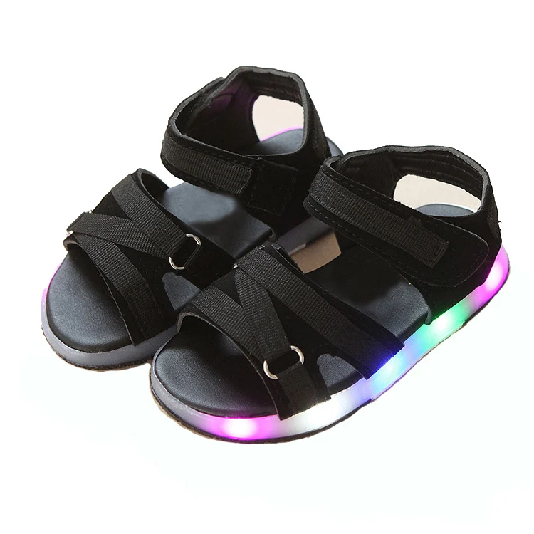 

2021 Summer hot sales flat non-slip sandals LED children's sandals sandal enfant