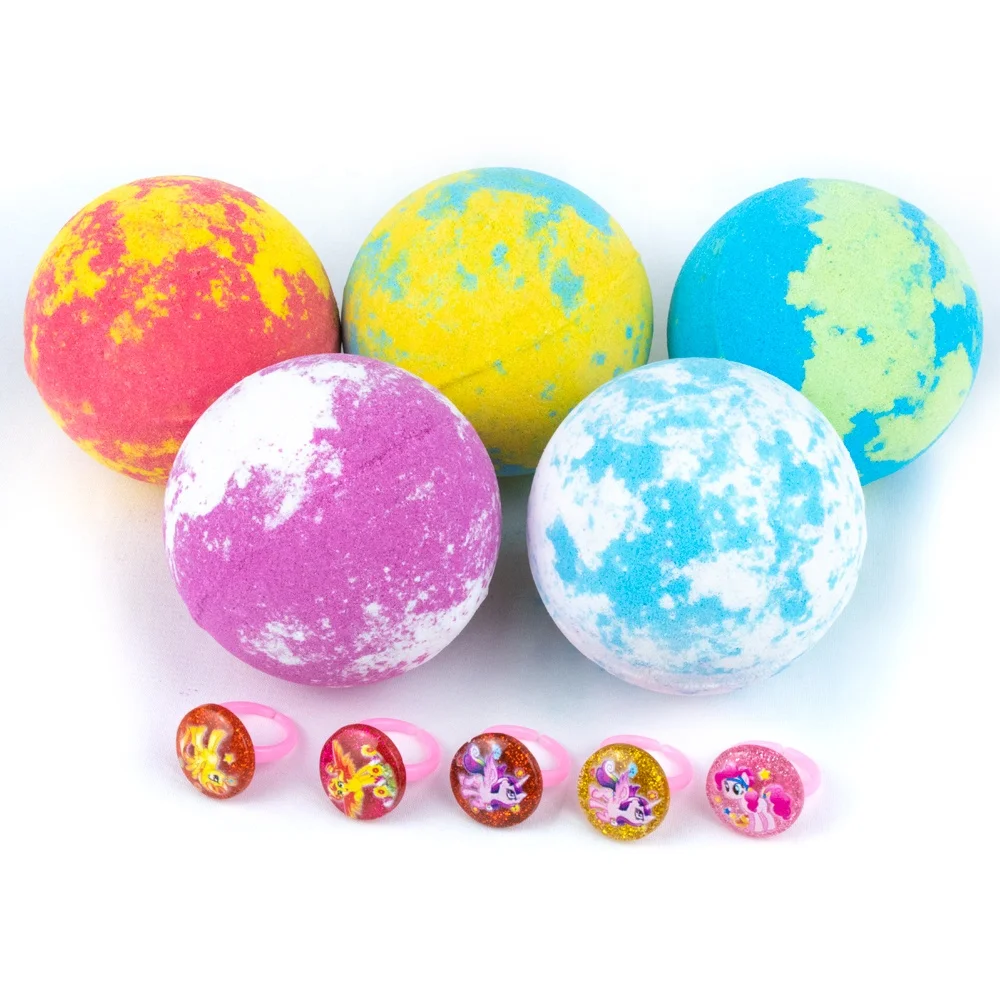 

High Quality Custom Colorful Bath Bomb Moisturizes Bath Relaxation Bath Bombs Gift with Unicorns Ring