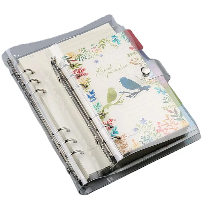 

New arrival ready to ship thick clear pvc a5 a6 a7 silver ring binder planner covers