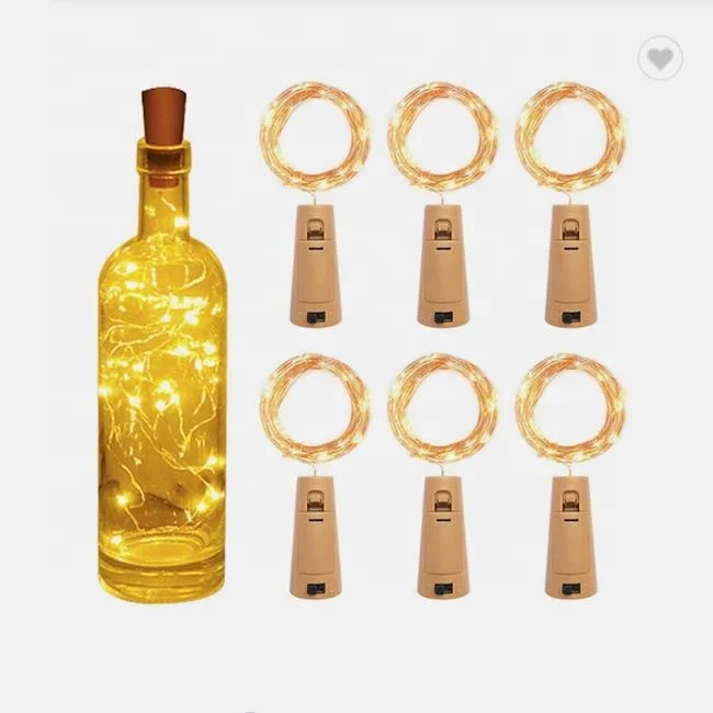 

LED Wine Bottle Led Light Cork Shape Battery Copper Wire String Lights for Bottle, White, colorful