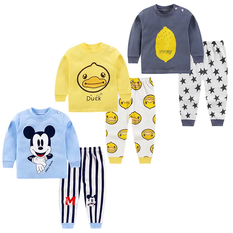 
Kids pajamas 2 piece set cotton baby clothes boys and girls sleepwear suit kids clothes wholesale 