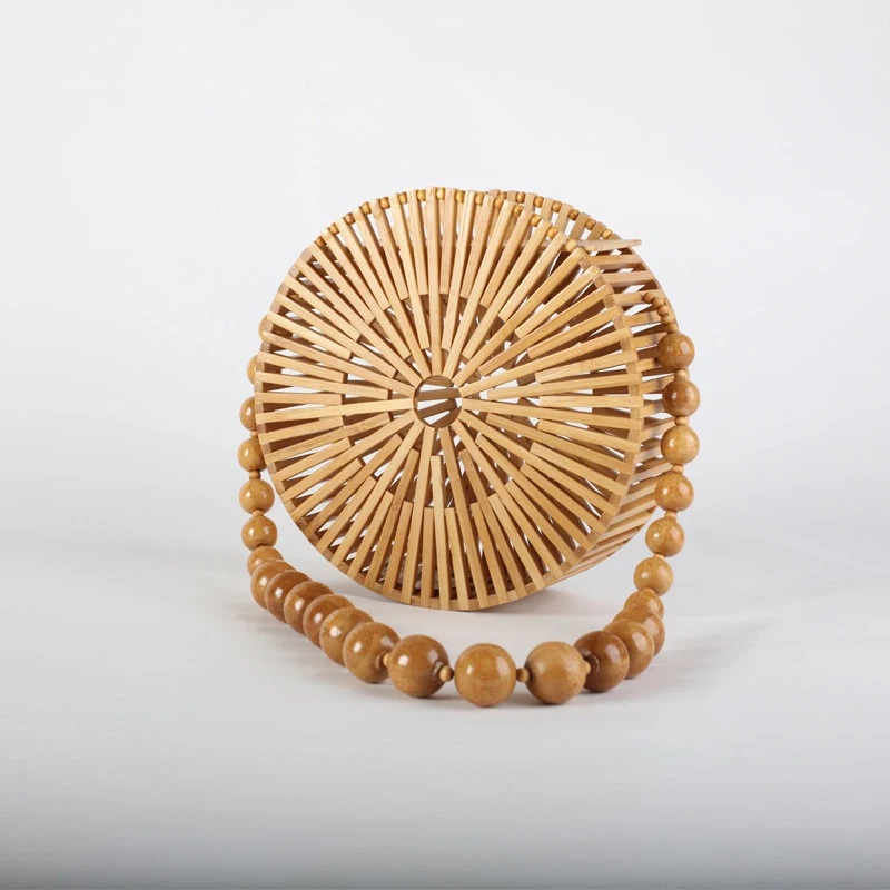 

2021 Designer New Fashion Trend Bamboo Handbag Material Natural Bamboo Bag