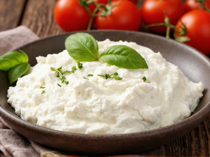 Homemade ricotta used in lasagna with fresh herbs