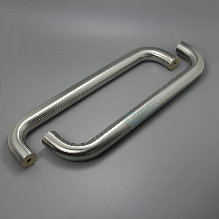 Ranbo C-Shaped 152mm Tubular Back-to-Back Frameless Glass Shower Door Push Pull Handle, Fits 8-12mm(5/16"-1/2") Glass Doors,152mm Mounting Hole