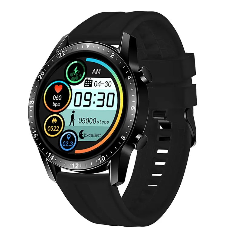 

New Arrival Dropshipping Custom Logo Stainless Steel Smartwatch Round Dail Black Multi-functional Health Care BT Smart Watch, Black, white, orange,green, blue