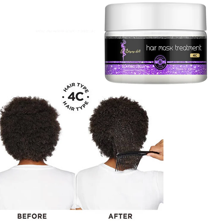 

SLAYING LOLLI private label keratin hair straightening treatment cream for 4C curly hair and damaged hair