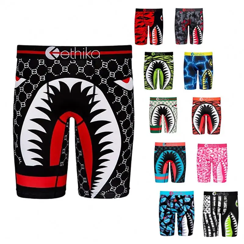 

Wholesale Custom logo shorts polyester spandex classic boys mens ethika boxer briefs underwear, As shown in the picture or customized