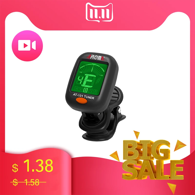 (Battery included) Guitar Bass Ukulele Violin Tuner, Top 1 Selling Tuner in China, Check the Video