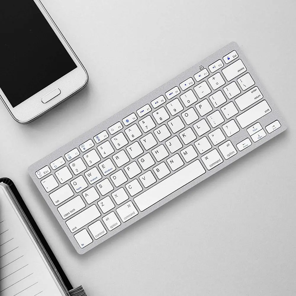 

computer accessories white azerty spanish arabic bluetooth wireless keyboard, Black white