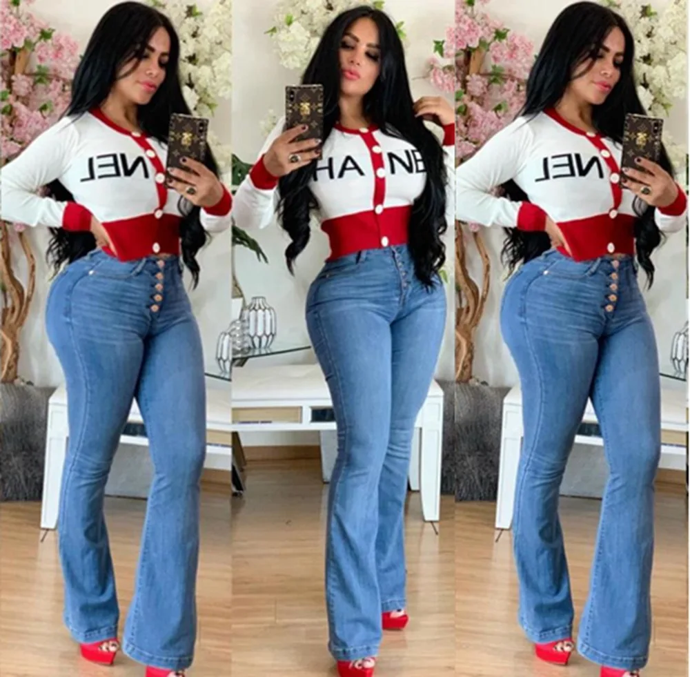 

BNcl6034 2021 New Ladies Tops Temperament Printing Women's Sweater Party Long Sleeve O-neck Top