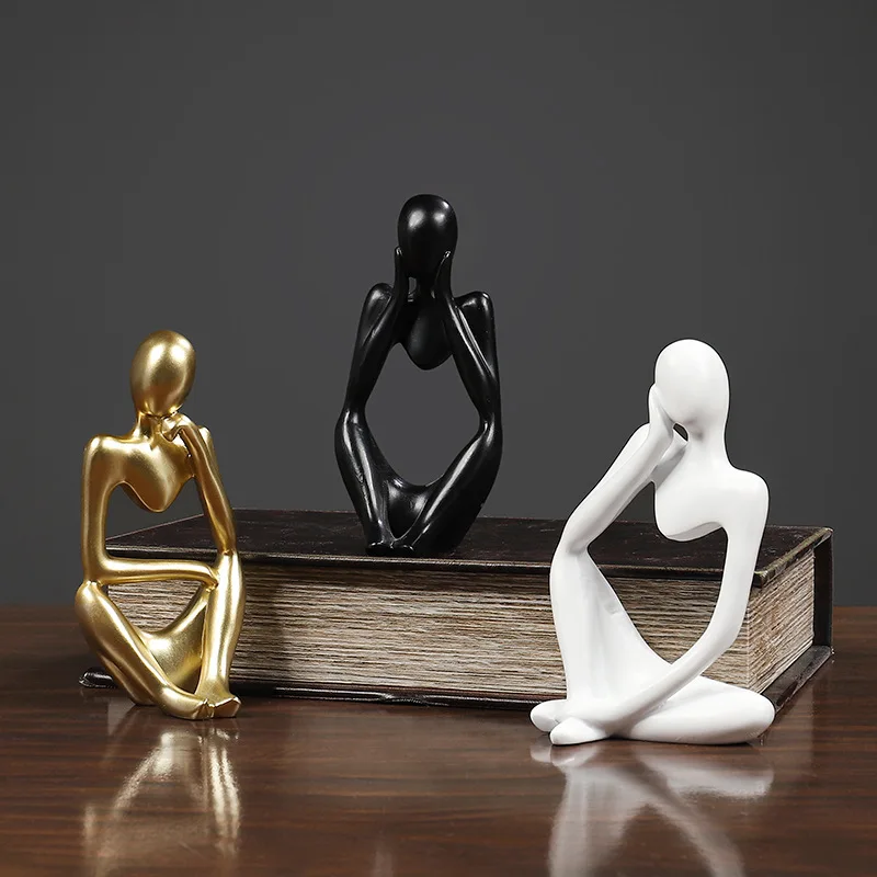 

Nordic living room model decorations home accessories resin human body abstract creative study desktop crafts, Gold/white/mixed color