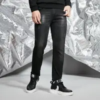 

Hot selling high quality stretch skinny men jeans washed elastic slim grind male denim jeans