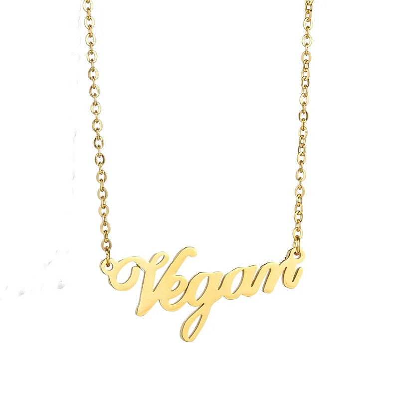 

Custom names letters stainless steel gold chain jewelry necklace, Customized color