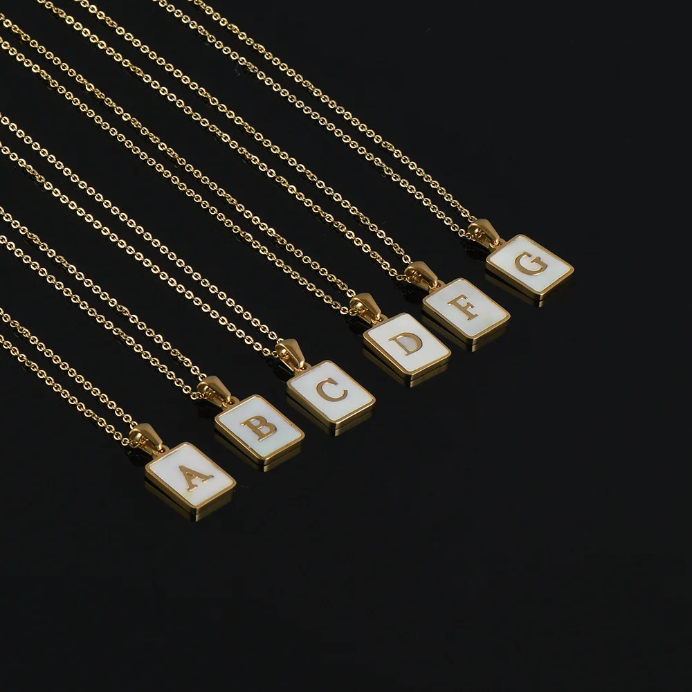

New Fashion Necklace Stainless Steel Chain 18K Gold Plated Jewelry Women's Initial Letter Stainless Steel Necklace, Picture shows