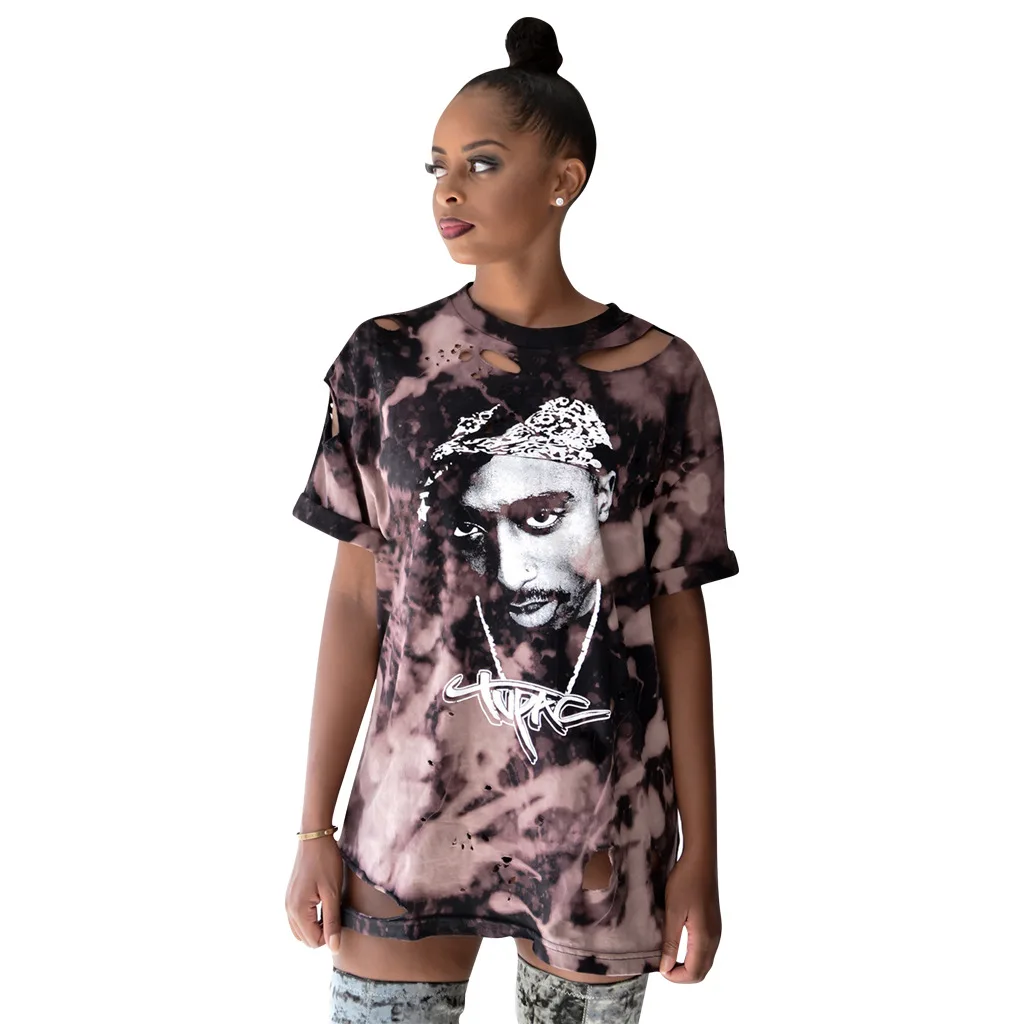 

High Quality Dress Casual Hole Women Tshirt Dress