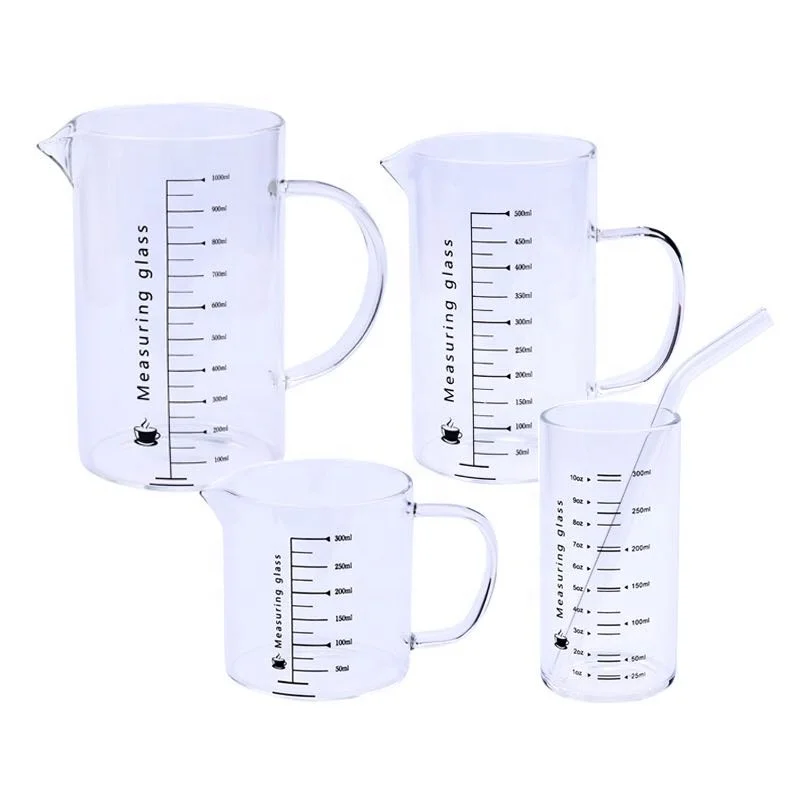 

Kitchen Tools 300ML/500ML/1000ML Scale Cup high borosilicate glass Measuring Cups Measuring Jug, Clear