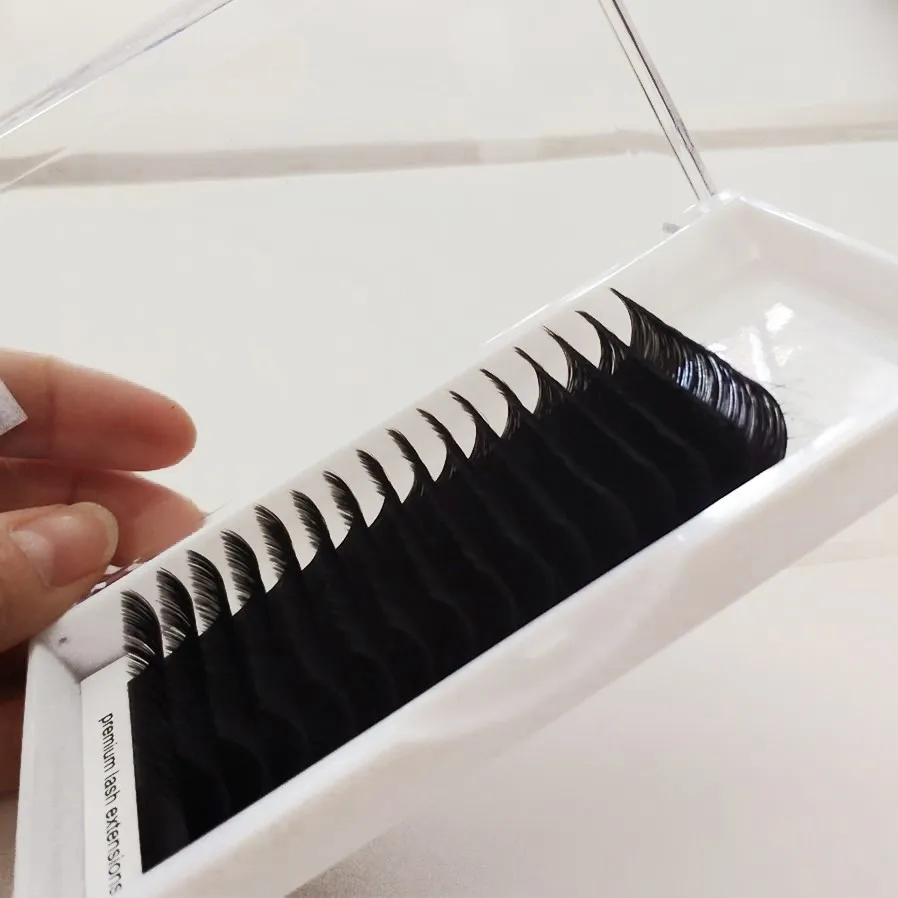 

Private label Korea eyelash silk mink eyelash extension, Matte black