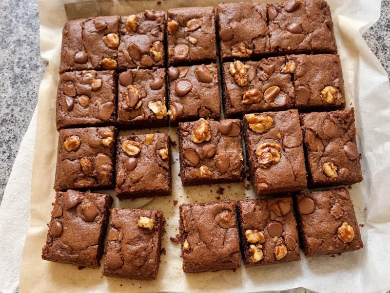 Brownies with walnuts and chocolate chunks