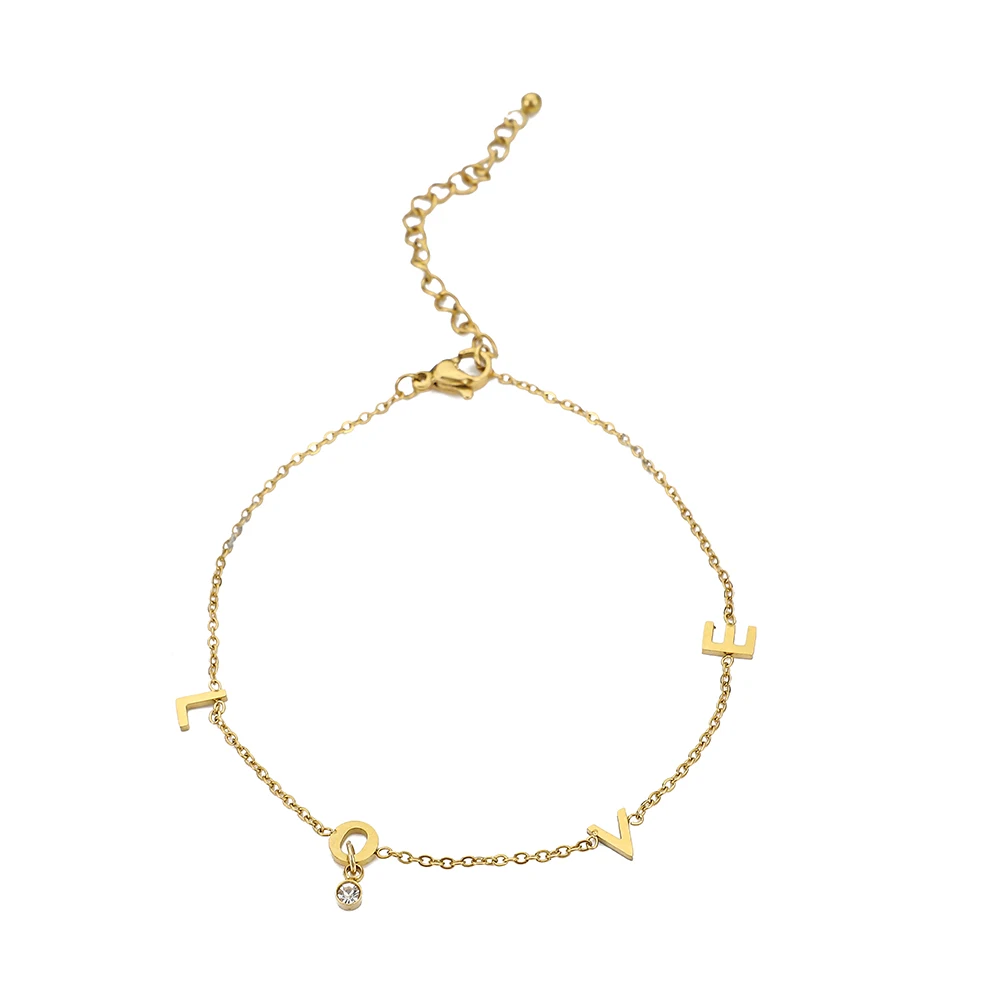 

New Gold-plated Letter Bracelet Love Heart Bracelet  Bracelet Birthday Holiday Gift