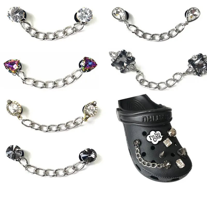 

Croc Charms Shoes Decorations Fashion Cool Punk Shoes Chain Decorations Designer for Clogs Chain Shoes Accessories for Adult